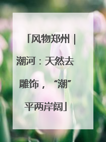 风物郑州｜潮河：天然去雕饰，“潮”平两岸阔