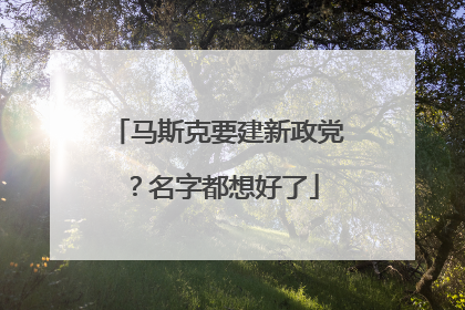 马斯克要建新政党？名字都想好了