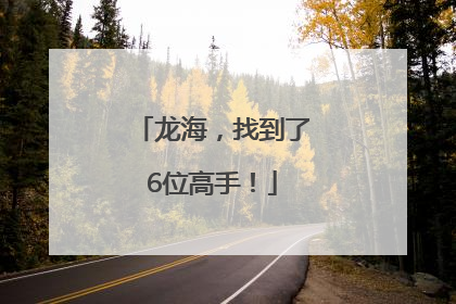 龙海，找到了6位高手！