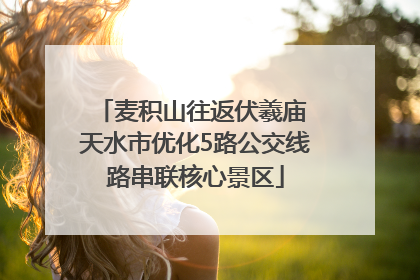 麦积山往返伏羲庙 天水市优化5路公交线路串联核心景区