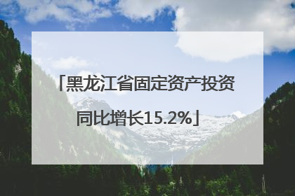 黑龙江省固定资产投资同比增长15.2%