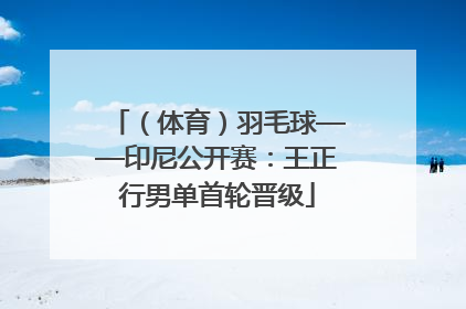 （体育）羽毛球——印尼公开赛：王正行男单首轮晋级