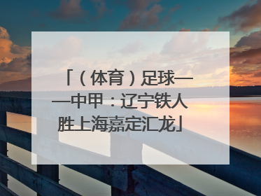 （体育）足球——中甲：辽宁铁人胜上海嘉定汇龙