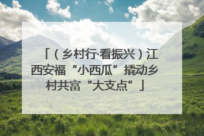 （乡村行·看振兴）江西安福“小西瓜”撬动乡村共富“大支点”
