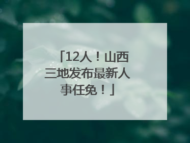 12人！山西三地发布最新人事任免！