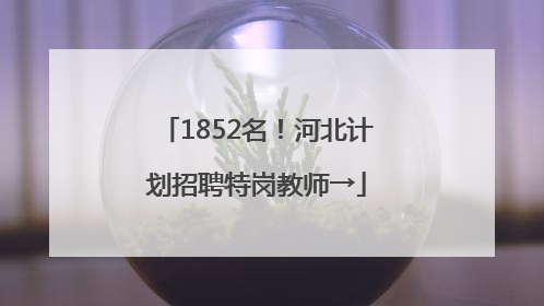 1852名！河北计划招聘特岗教师→