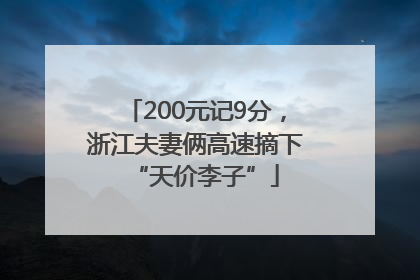 200元记9分，浙江夫妻俩高速摘下“天价李子”