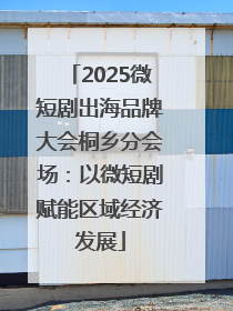 2025微短剧出海品牌大会桐乡分会场：以微短剧赋能区域经济发展