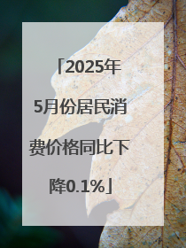 2025年5月份居民消费价格同比下降0.1%