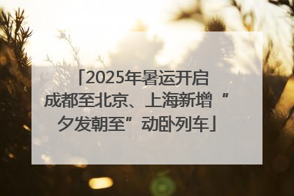 2025年暑运开启 成都至北京、上海新增“夕发朝至”动卧列车