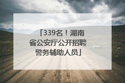 339名！湖南省公安厅公开招聘警务辅助人员